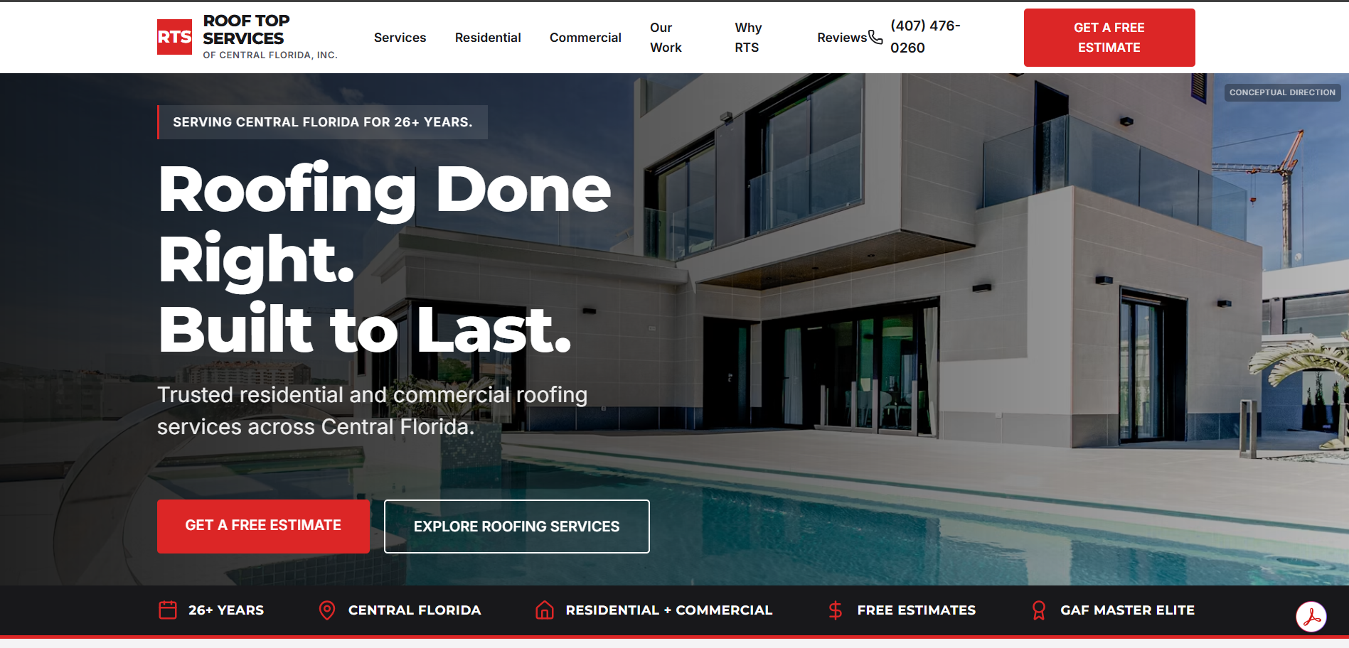 Rooftop Services website screenshot