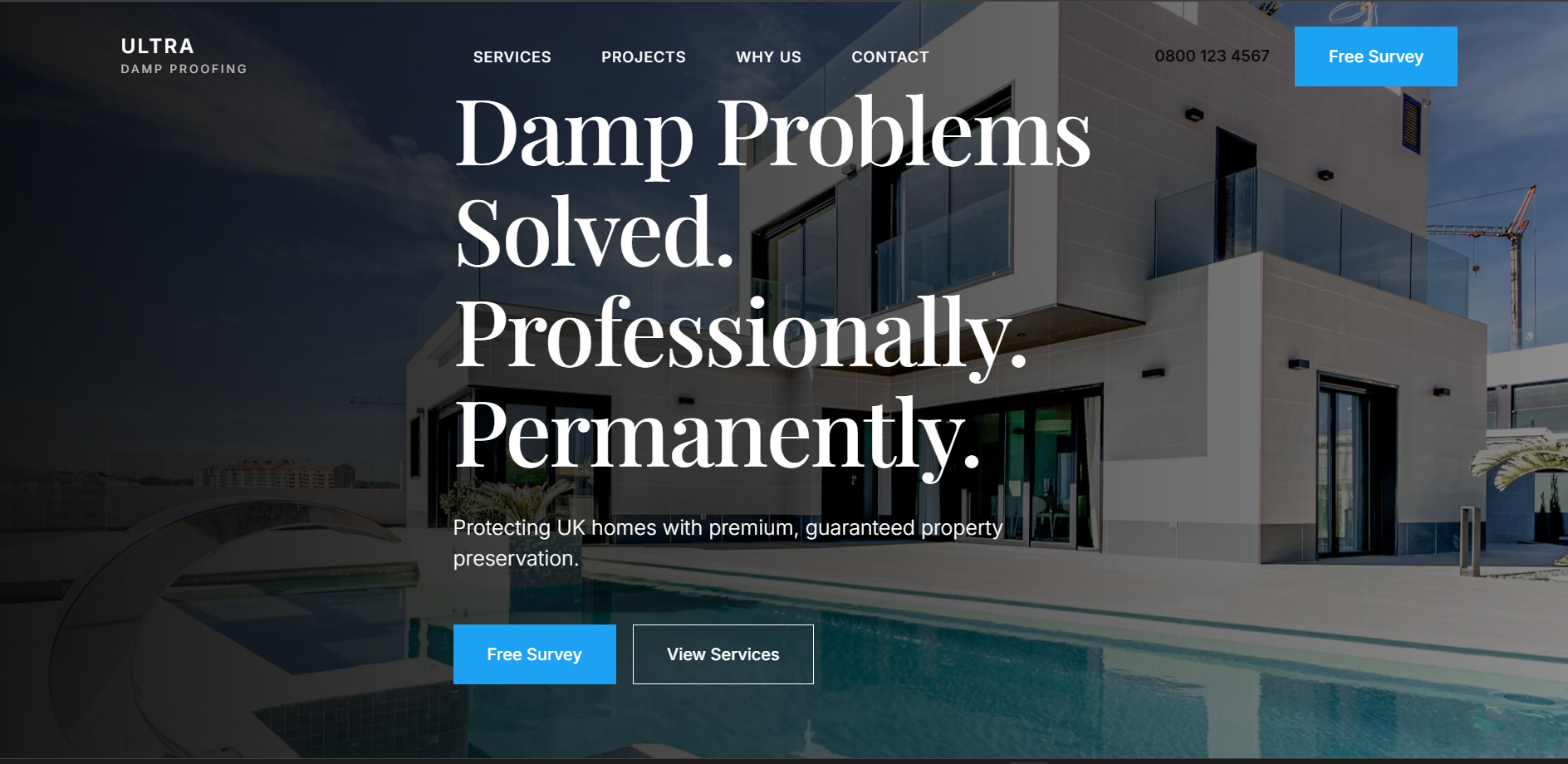 Ultra Damp website screenshot