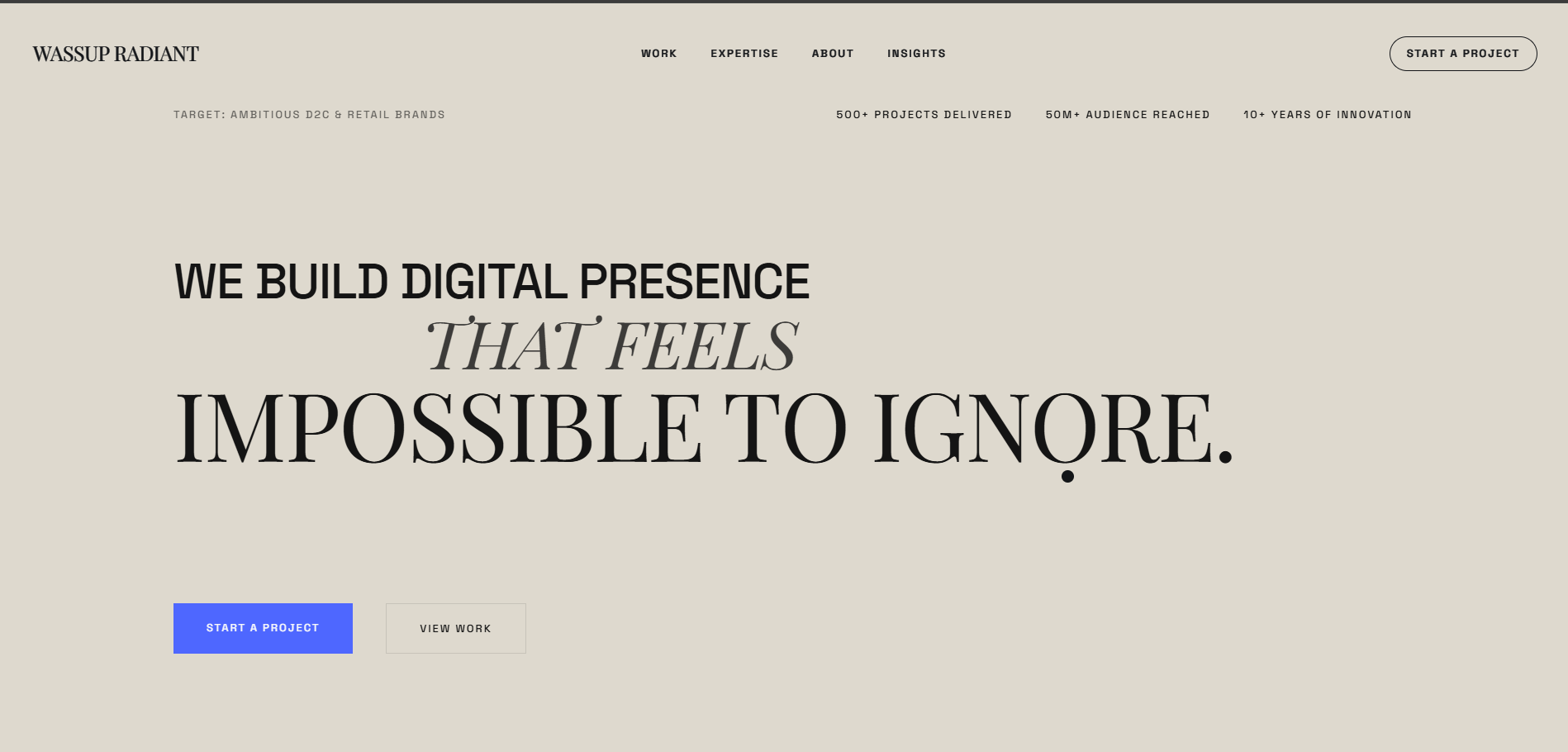 Wassup Radiant website screenshot